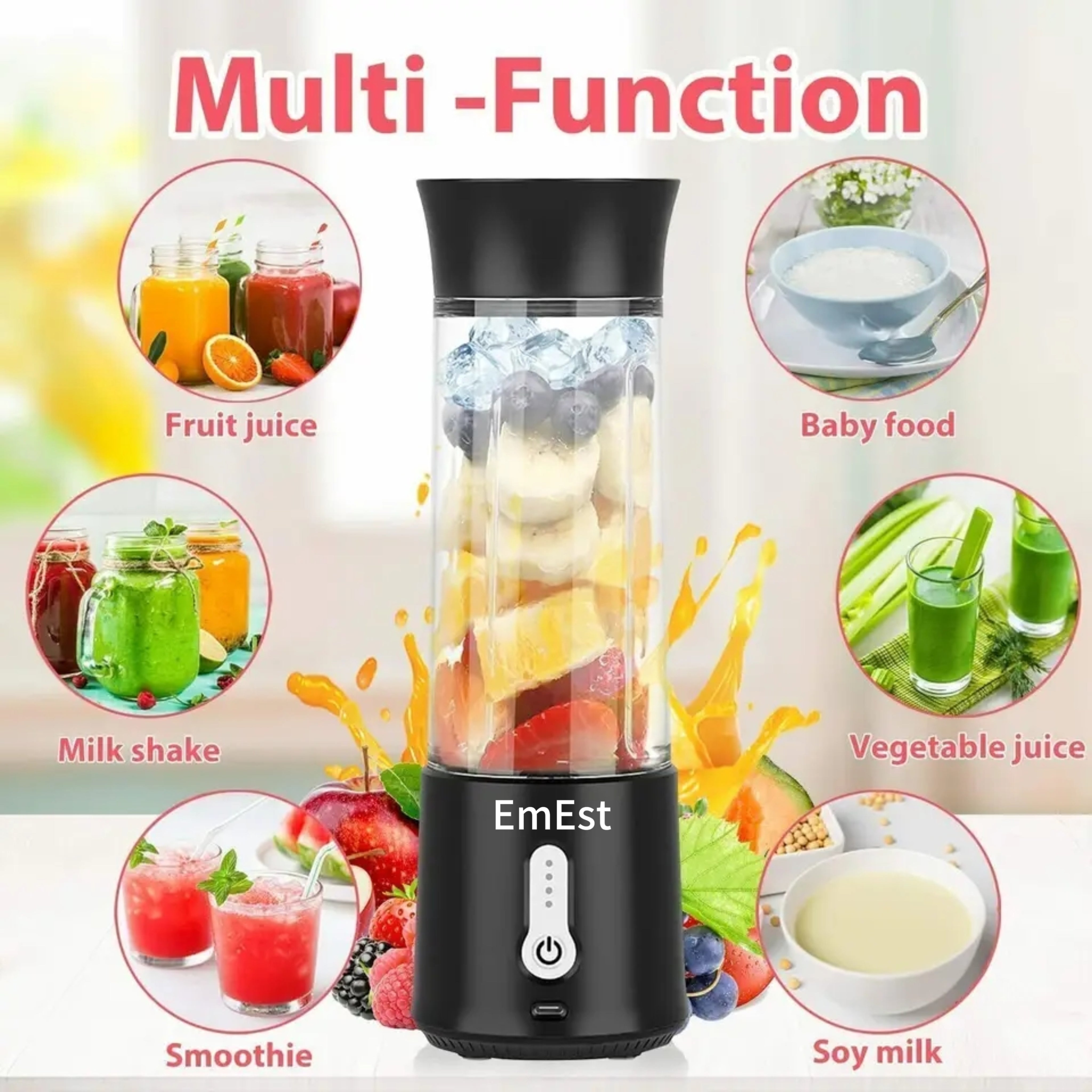 500ml EmEst Rechargeable Blender