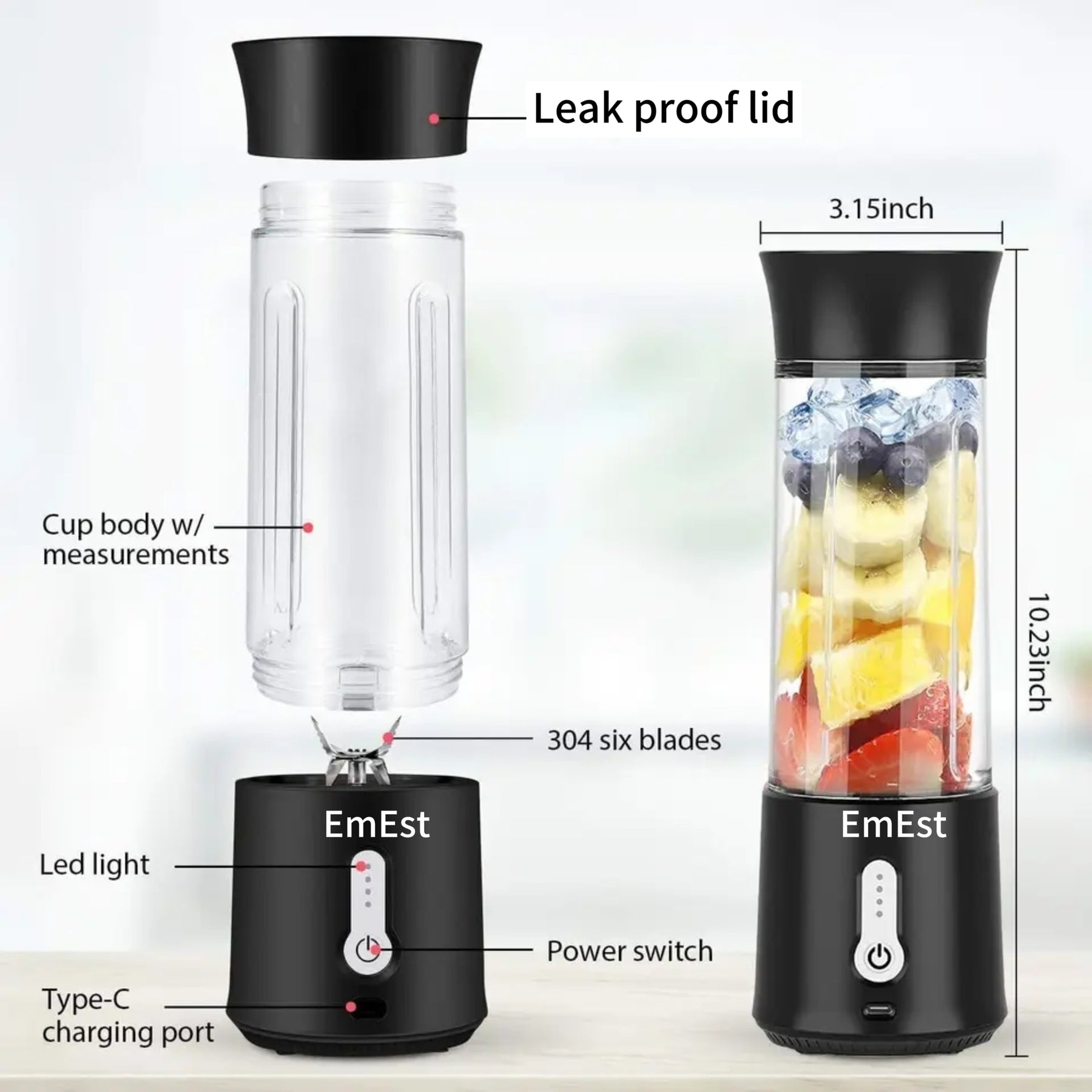 500ml EmEst Rechargeable Blender